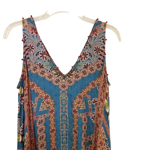 Anthropologie Hemant & Nandita Zarna Maxi Dress Teal S - Picture 13 of 15